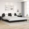 vidaXL Bed Frame "Viana" without Mattress Black and White 200x200 cm Faux Leather