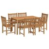 vidaXL 7-delad tr&auml;dg&aring;rdsmatgrupp 140x80 cm massiv teak