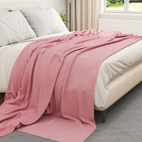 vidaXL Kastfilt Rosa 240 x 220 cm Fleece