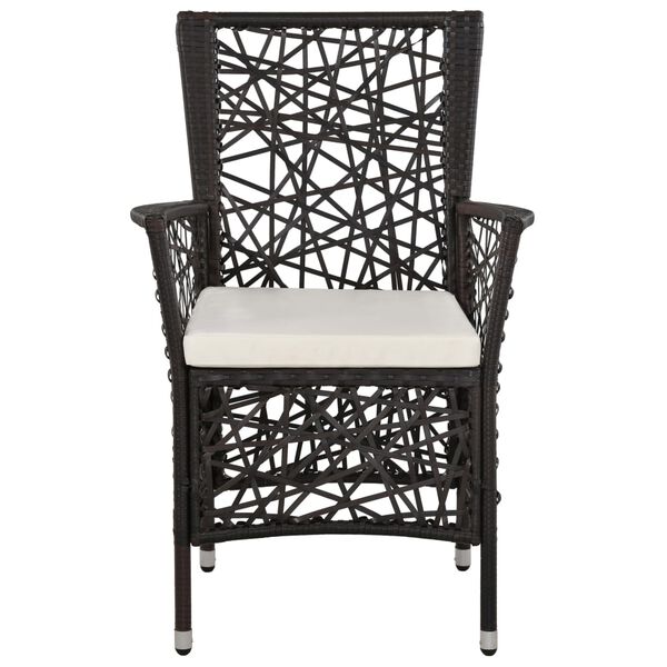 vidaXL Matgrupp f&ouml;r tr&auml;dg&aring;rden 7 delar brun