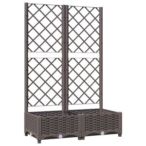 vidaXL Odlingsl&aring;da med spalj&eacute; brun 80x40x121,5 cm PP