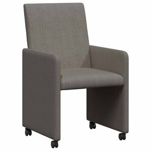 vidaXL Matstolar med hjul 2 st Mockatyg Ljusgr&aring; 57 x 66 x 94 cm