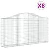 vidaXL Gabioner b&aring;gformade 8 st 200x30x100/120 cm galvaniserat j&auml;rn