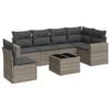vidaXL Soffgrupp f&ouml;r tr&auml;dg&aring;rden med dynor 7 delar gr&aring; konstrotting