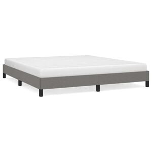 vidaXL S&auml;ngram utan madrass m&ouml;rkgr&aring; 180x200 cm tyg
