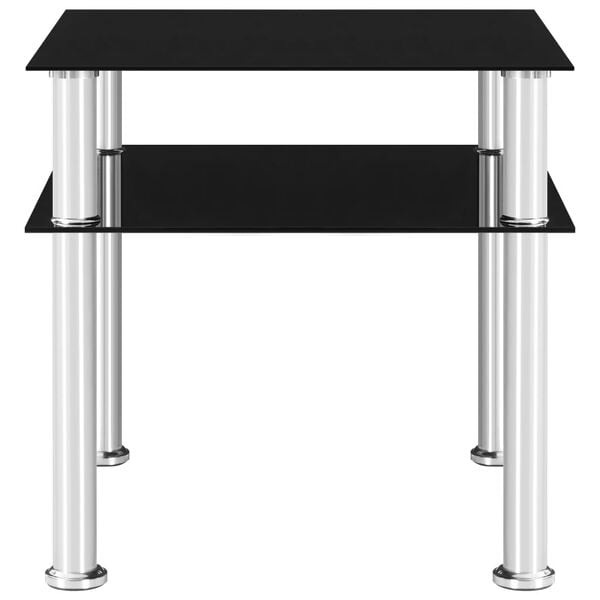 vidaXL Sidobord svart 45x50x45 cm härdat glas