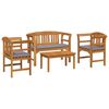 vidaXL Tr&auml;dg&aring;rdsros loungeset 4 st Massivt Akaciatr&auml;
