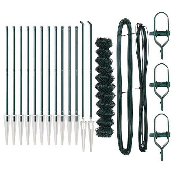 vidaXL St&auml;ngselstolpe Gr&ouml;n 1 x 25 m (60 x 60 mm n&auml;t) St&aring;l