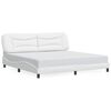 vidaXL Bed Frame with LED without Mattress "Hvar" White 200x200 cm