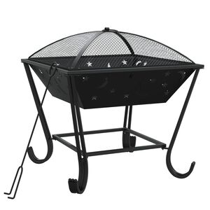 vidaXL Eldstad med eldgaffel 50 cm XXL st&aring;l