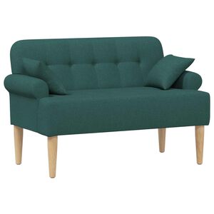 vidaXL Loveseat med knapprapport M&ouml;rkgr&ouml;n 120 x 65 x 79 cm Tyg
