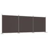 vidaXL Rumsavdelare 3 paneler brun 525x180 cm tyg