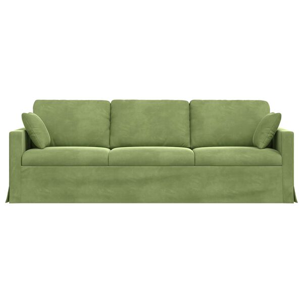 vidaXL Soffa Ljusgr&ouml;n 228 x 78 x 80 cm Sammet