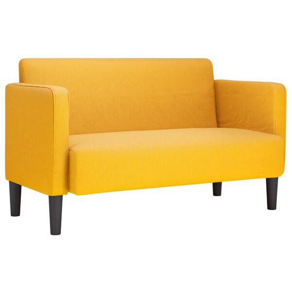 vidaXL Loveseat soffa ljusgul 109 cm manchestertyg