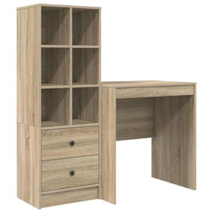 vidaXL Skrivbord Sonoma-ek 115,5 x 50 x 127 cm 2 st