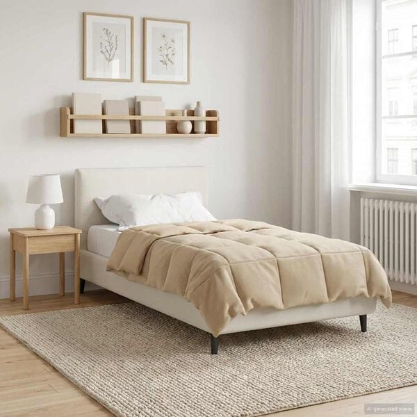 vidaXL Full &Aring;rs-Duvet Quiltad Kr&auml;m 135 x 200 cm Mikrofiber