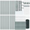 vidaXL St&auml;ngsel med stolpe Gr&ouml;n 0,6 x 50 m St&aring;l och PVC