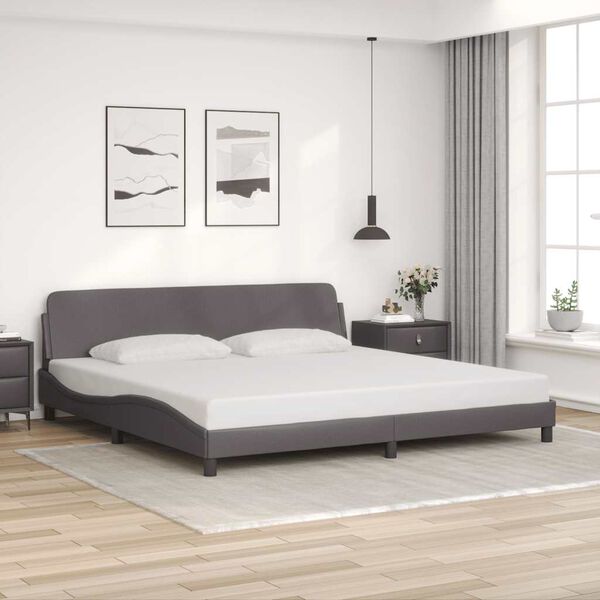 vidaXL Bed Frame "Dover" Grey 200x200 cm Faux Leather