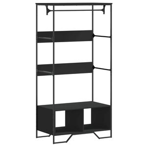 vidaXL Garderob svart 90x50x180 cm konstruerat tr&auml;