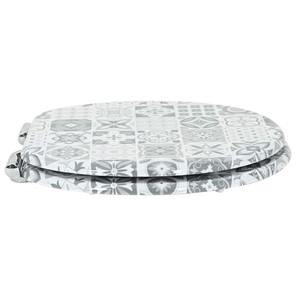 vidaXL Toalettstol 2 pcs Bl&aring; och Vit Porslin 44 x 38 cm MDF-board