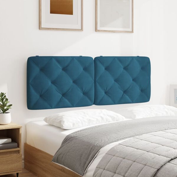 vidaXL Headboard Cushion Blue 120 cm Velvet