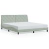 vidaXL Bed Frame with LED without Mattress Light Grey 180x200 cm Velvet