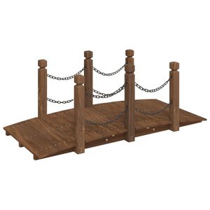 vidaXL Tr&auml;dg&aring;rdsbro med kedjer&auml;cken 150x67x56cm massivt grantr&auml;