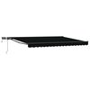 vidaXL Manuell markisram med LED-lampor Svart och Anthracit 4 &times; 3,5 m