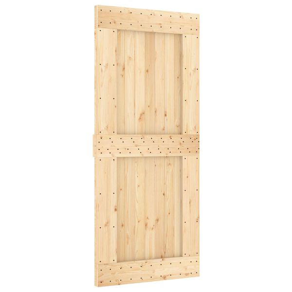 vidaXL D&ouml;rr NARVIK Naturf&auml;rg 90 x 210 cm Massiv furutr&auml;d&ouml;rr