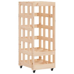vidaXL Vedst&auml;ll med hjul 40x49x110 cm massiv furu