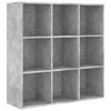 vidaXL Bokhylla betonggr&aring; 98x29x97,5 cm konstruerat tr&auml;