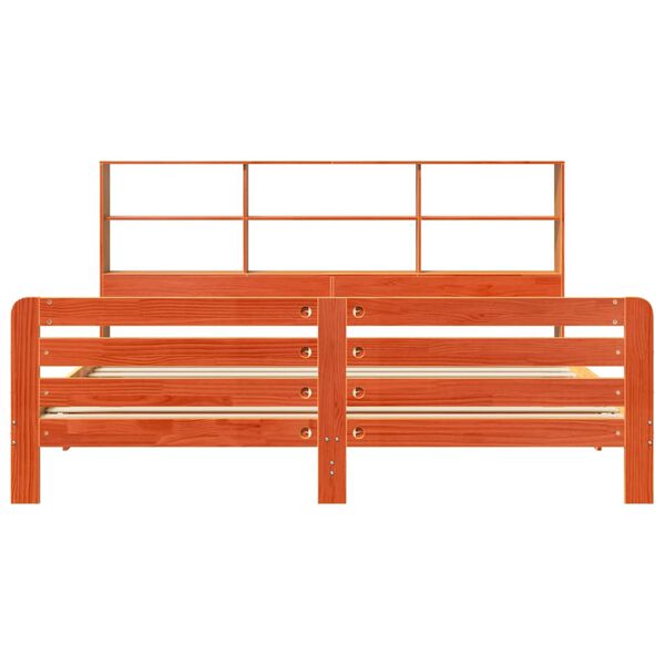 vidaXL S&auml;ngram utan madrass vaxbrun 180x200 cm massiv furu