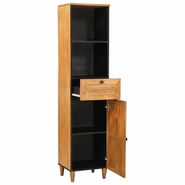 vidaXL Badrumsskåp med låda Ljusbrun 38 x 33 x 160 cm Konstruerat trä