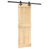 vidaXL Skjutd&ouml;rr Naturlig och svart 70 x 210 cm Massiv furutr&auml;d&ouml;rr