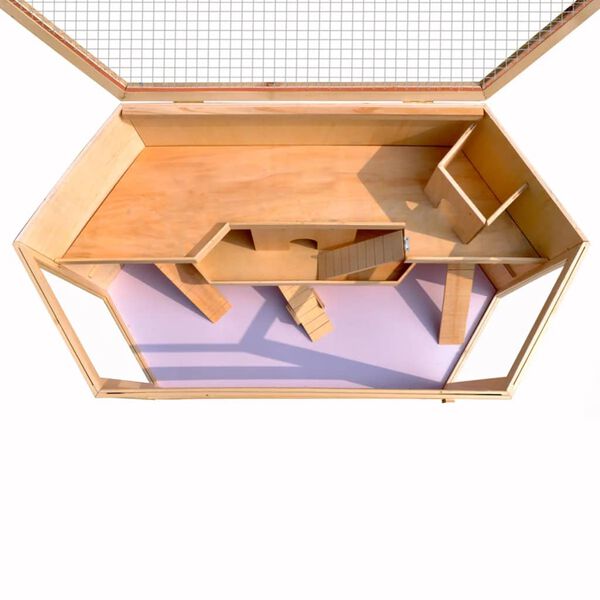 vidaXL Hamsterbur i tr&auml; sexkantig