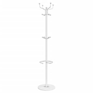 vidaXL Kl&auml;dst&auml;llning med paraplyst&auml;ll vit 180 cm pulverlackerat j&auml;rn