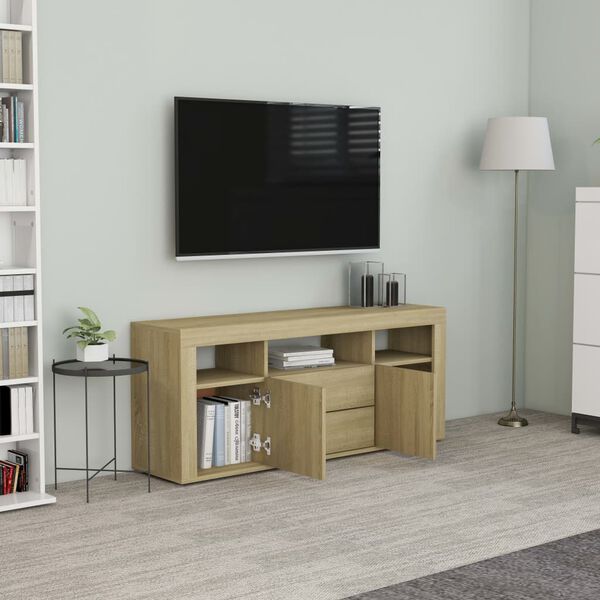 vidaXL Tv-b&auml;nk sonoma-ek 120x30x50 cm konstruerat tr&auml;