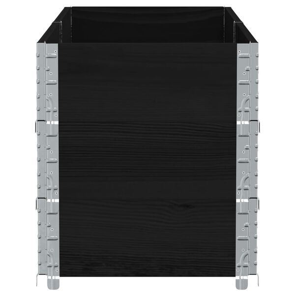vidaXL Odlingsl&aring;da svart 150x50 cm massiv furu