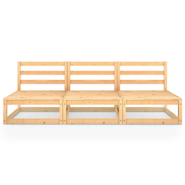 vidaXL Trädgårdssoffa 3-sits massiv furu