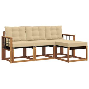 vidaXL Utomhussoffset 4 st Naturlig och Beige