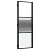 vidaXL Glasd&ouml;rr Randig Svart 76 x 3,5 x 201,5 cm Aluminium