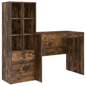 vidaXL Skrivbord R&ouml;kt ek 135,5 x 50 x 127 cm 2 st