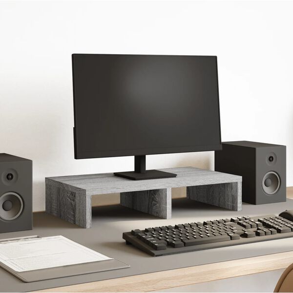 vidaXL Skärmställ grå sonoma 50x27x10 cm konstruerat trä