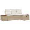vidaXL Tr&auml;dg&aring;rdsoffset 4 st Beige konstrotting