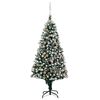vidaXL Konstgjord julgran med LED och bollset och kottar 210 cm