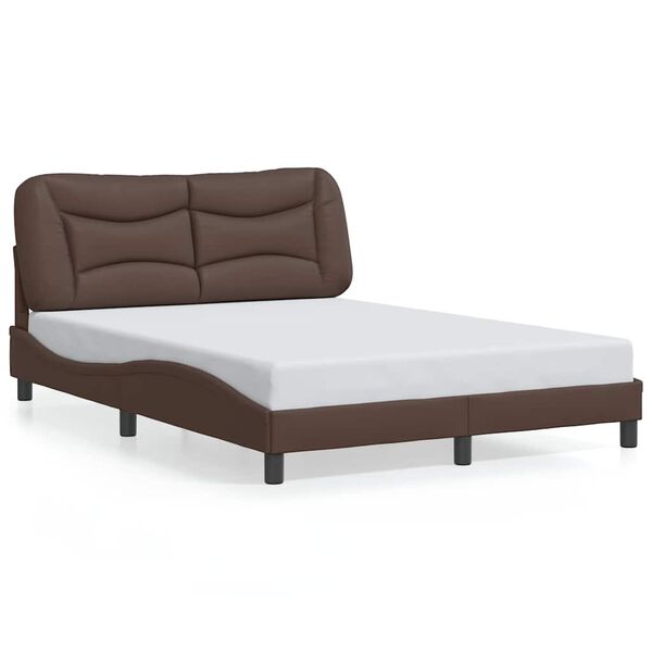 vidaXL Bed Frame without Mattress "Hvar" Brown 140x200 cm Faux Leather
