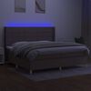 vidaXL Ramsäng med madrass & LED taupe 200x200 cm tyg