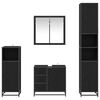 vidaXL Badrumsm&ouml;belset med l&aring;da 4 pcs Svart Ek Konstruerat tr&auml;