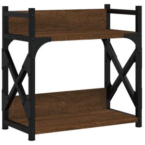 vidaXL Skrivarst&auml;ll 2 hyllor brun ek 40x20x40 cm konstruerat tr&auml;