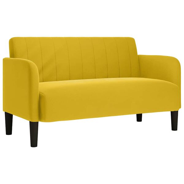 vidaXL Loveseat soffa gul 109 cm sammet